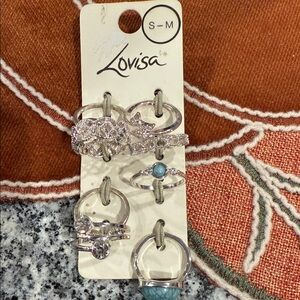 Silver and Turquoise Ring Set